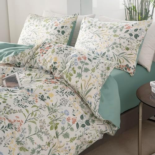 King Size Duvet Cover 100% Brushed Microfiber 3 Pieces Fresh Garden
