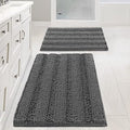 H.VERSAILTEX Grey Bathroom Rug Set Bath Mats, 2 Piece Bath Rugs Non