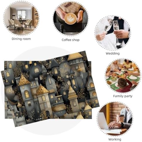 Placemat Set of 12 Washable Linen Textured Place Mats for Dinner