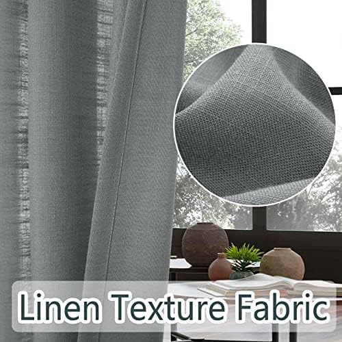 Macochico Pinch Pleated Natual Linen Curtains for Living Room Drapes