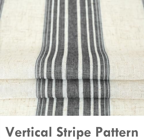 DriftAway Farmhouse Curtains for Living Room Vertical Striped Linen