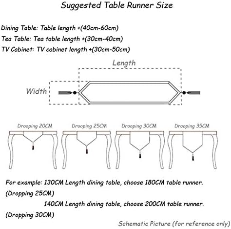 Daesar Table Runner 12x108 Inch, Linen Cloth Table Runner Khaki White