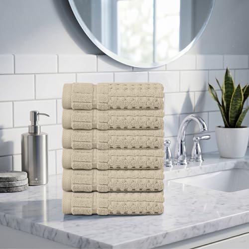 Home Weavers Willow Collection Wash Cloths Set of 6 | 100% Cotton Zero