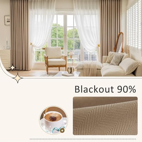 Beydodo Dining Room Curtains 72 Inch Length 2 Panels, Blackout