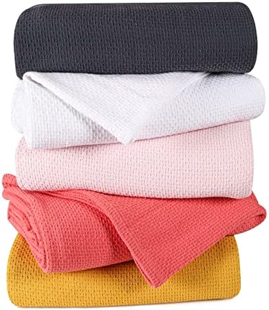 BOUTIQUO 100% Cotton Bed Blanket, Breathable Thermal Blanket King