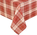Hiasan Waterproof Checkered Tablecloth Square 70 x 70 Inch, Brick Red