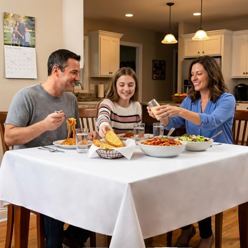 8 Pack White Tablecloth 60 x 60 Inch Square