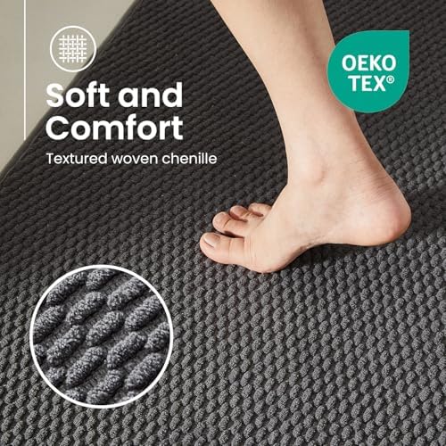 TYUU Bath Mat Set 2 Piece, Bathroom Rugs Non Slip Washable & Toilet