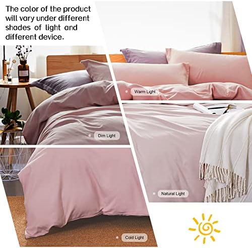 Dreaming Wapiti Duvet Cover Queen,Washed Microfiber Pink Queen Size