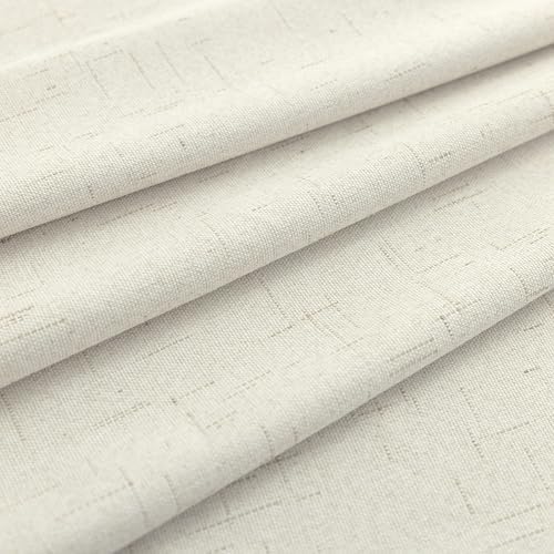 KOUFALL Back Tab Linen Blackout Curtains