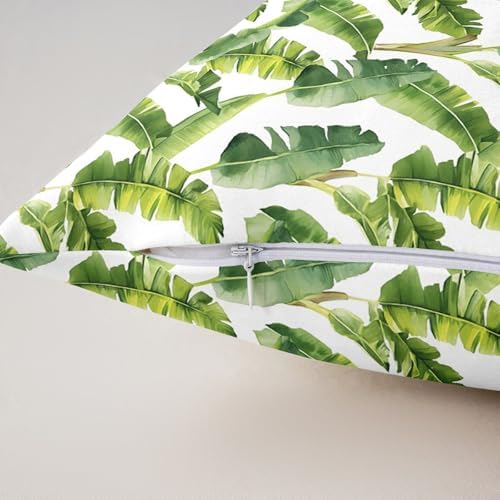 jejeloiu Palm Leaf Throw Pillow Covers Set of 2 22 x 22-Inch Kids Palm