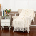 Knit Throw Blanket for Couch Farmhouse Lightweight Soft Cozy Throw