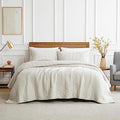 Beige Cotton Quilt California Cal King Size Bedding Sets with Pillow