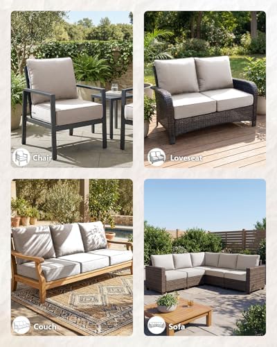 6" Thick Outdoor Cushion, 22"*24"*6" Patio Furniture Cushions with
