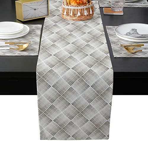 Abstract Stripes Table Mats Set of 4 With Table Runner 90 Inches