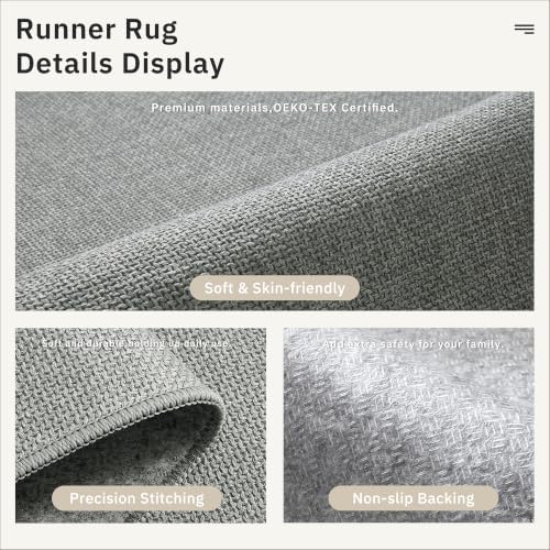 Soalmost 2x6 Runner Rug for Entryway, Dark Grey Washable Non Slip Rugs