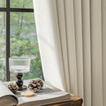 FMFUNCTEX 100% Blackout Beige Curtains 108 Inches for Bedroom, 2