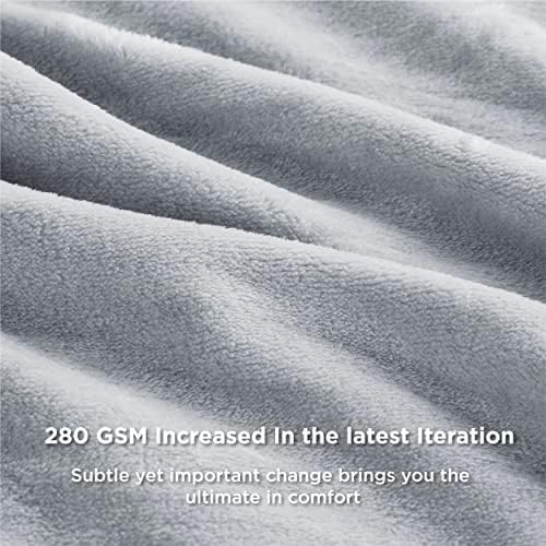 Bedsure GentleSoft Fleece Blankets Queen Size Light Grey - Bed Blanket