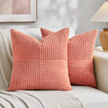 Fancy Homi 2 Packs Coral Decorative Throw Pillow Covers 20x20 Inch for