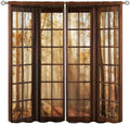 Landscape Blackout Curtains, Fall Misty Forest Nature 3D Landscape