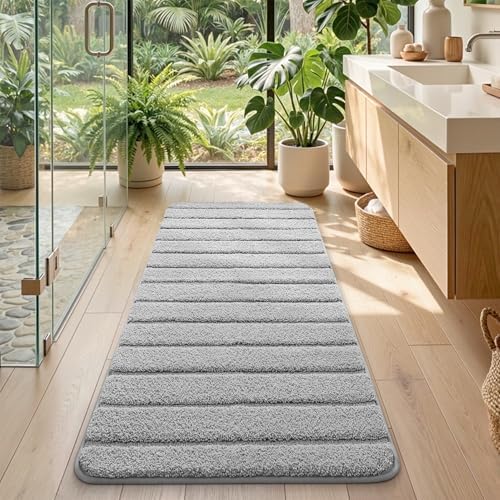 DEXI Bath Mats for Bathroom 60x24, Absorbent Bath Mat Quick Dry, Light