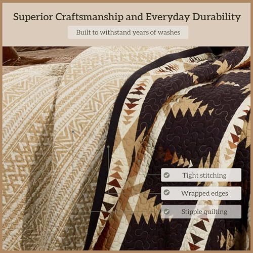 Paseo Road Yosemite 3 Piece King Aztec Rustic Western Bedding Quilt