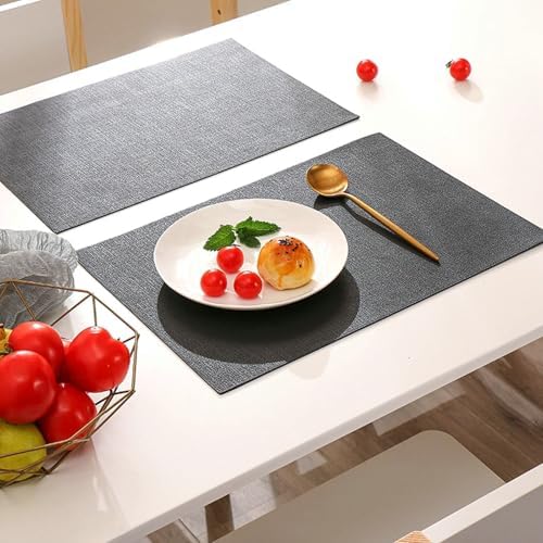 Set of 4 Dining Table Placemats Rectangle, 11.82 x 16.93 Inches PU
