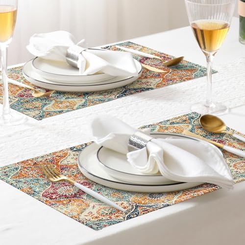 Placemats Set of 4 Washable Durable Table Placemats for Dining Table