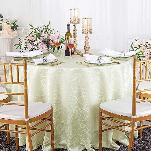 90 Inch Round Versailles Chopin Jacquard Damask Polyester Tablecloths