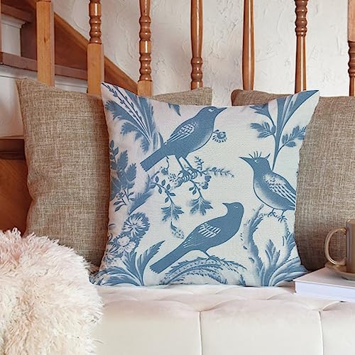 ArogGeld Asian Style Chinoiserie Cushion Cover Teal Blue Chinoiserie