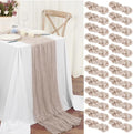 24 Packs Taupe Table Runner, Charming Cheesecloth Table Runner 17 x