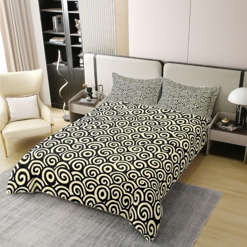 Feelyou Spiral Duvet Cover 100% Cotton Queen Size