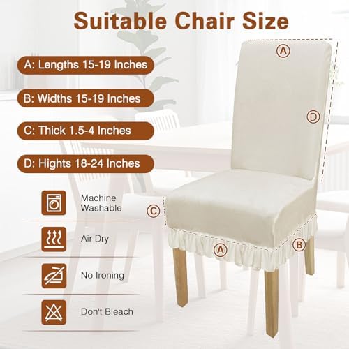 Velvet Dining Room Chair Cover Stretch Thicker Dining Chair Covers Set