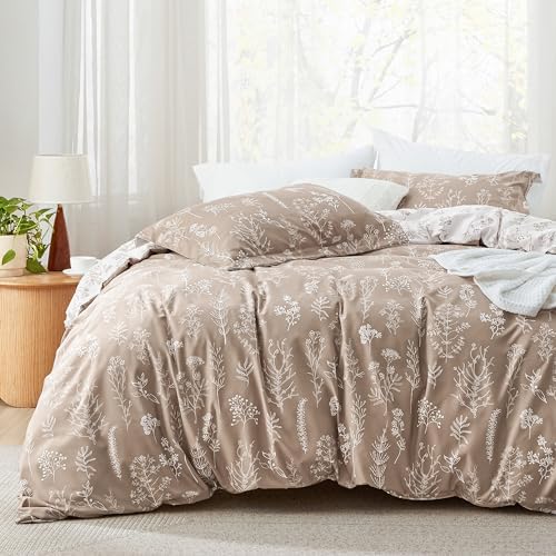Bedsure Floral Comforter Set Cute Bedding Set King Reversible Light