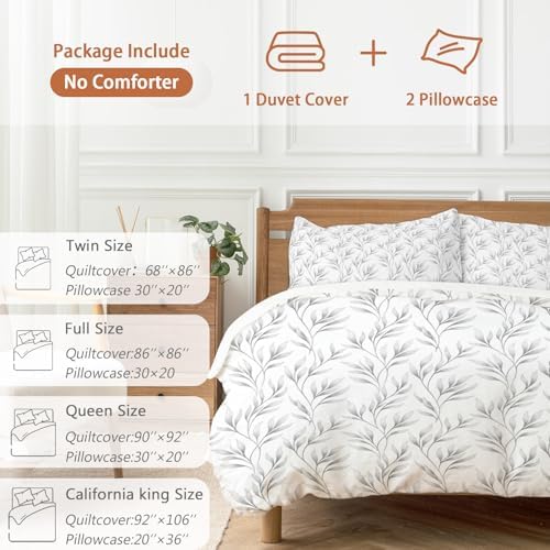 Botanical Delicate Branches Bedding Duvet Cover Queen Size - 1 Quilt