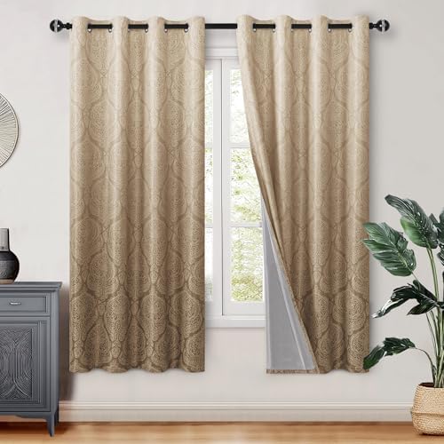 DWCN Ombre Blackout Curtains for Bedroom 52 x 63 inch, Full Blackout