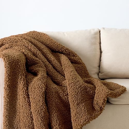 HiEnd Accents Teddy Umber 60x90 inch Boucle Throw Blanket