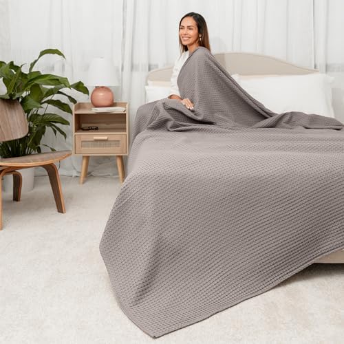 Comfy Cubs Waffle Blanket King, 108" x 90" - 100% Cotton Lightweight