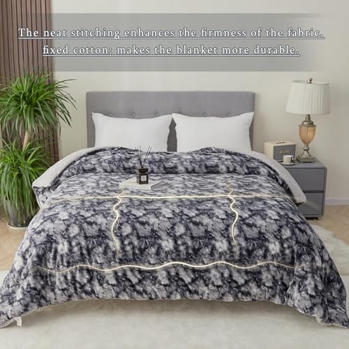 CHOSHOME Thick & Warm Sherpa Fleece Blanket Cal King for Winter Bed