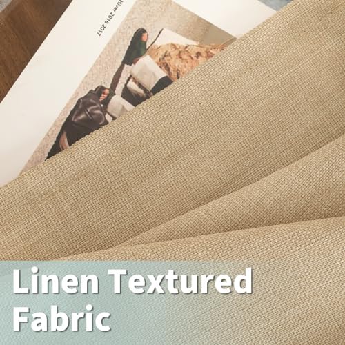 LAMIT Light Filtering Natural Linen Curtains for Living Room 84 Inch
