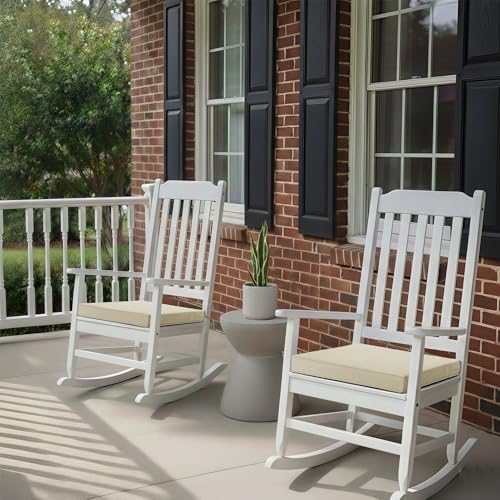 Outdoor Chair Cushions, Set of 6, 19 x 19 Inch, Beige