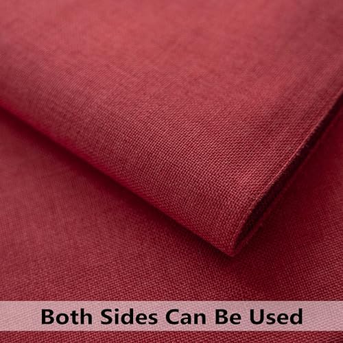 Demetex Red Placemats Set of 8 Fade Resistant Linen Placemats Modern