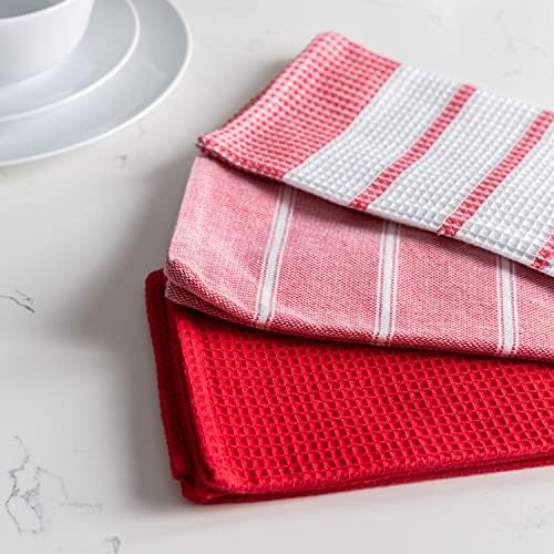 Fabstyles Kitchen Towels Cuisine Stripes Premium Quality 100% Cotton