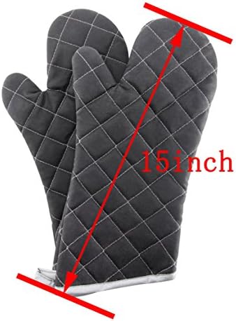 ARCLIBER 15" 482°F Terry Cloth Oven Mitts 100% Cotton Set of 2
