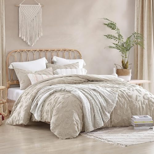 Tufted Duvet Cover California King Size,3 pcs sage Green Cotton Duvet