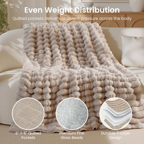 Drewin Weighted Blanket for Adults 60"x80" 15lbs,Soft Throw Blankets