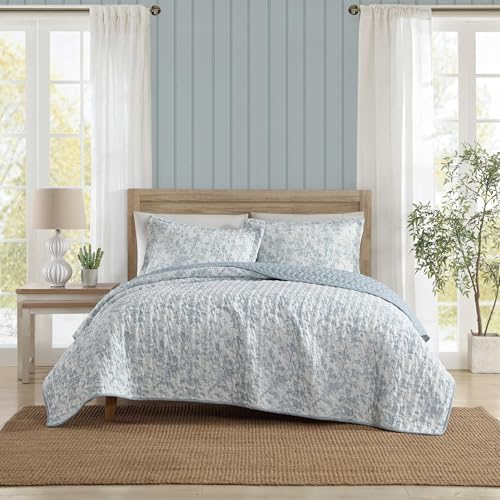 Laura Ashley - Soft & Lightweight Queen Quilt with Matching Shams