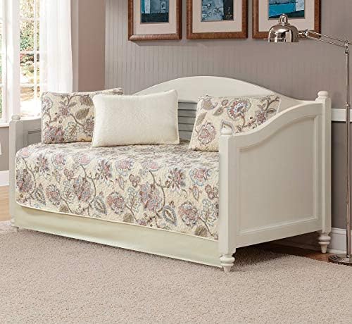 Home Collection 5pc Daybed Cover Bedspread Quilt Set Floral Beige Pink