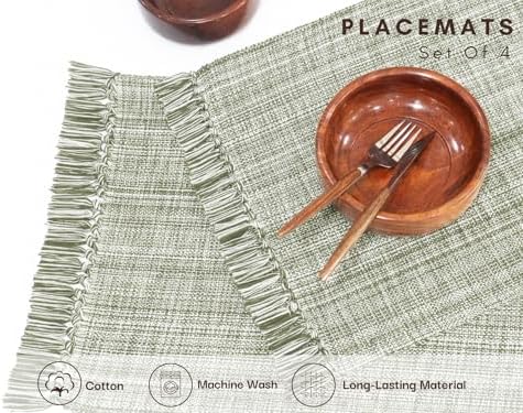 PurpleEssences Chambray Table Runner with Fringes, 13x72 Inch and