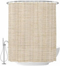 Brown Bathroom Shower Curtain 72 X 84 Inch Linen Texture Modern